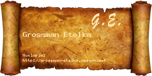 Grossman Etelka névjegykártya